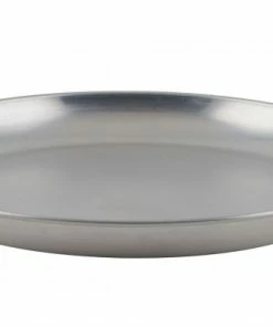 Seafood Display Trays Winco ASFT-14 Round Brushed Aluminum Seafood Platter Tray 120 Oz.